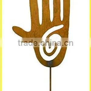 Wholesale Metal Yard Art Open Star Hand Heart Decorative Wrought Iron Garden Stake Outdoor Decoration thumbnail-3