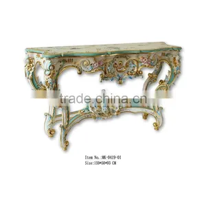 Hand Drawing Room Furniture Baroque Style Hallway Console Table and Mirror thumbnail-1