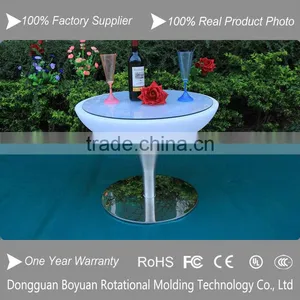 RGB 16 Colors Changing Glowing Event Furniture, Led Glowing Cocktail Round Table thumbnail-1
