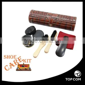 Black Shoe Polish PU Leather Travel Shoe Shine Kits thumbnail-3