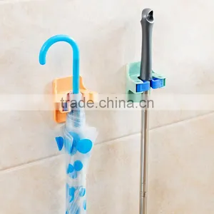 Wall Mounted Mop Clip Strong Adhesive Multi-functional Mop/Broom Hangers Rack Holders Storage & Home Organization thumbnail-2