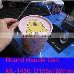 Round Cookie Tin Bucket With Handle thumbnail-1
