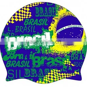 2014 World Cup Brazil National Flag Swim Cap Swimming Cap thumbnail-1