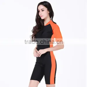 Wholesale Couples Conjoined Short Sleeves Prevented Bask Dress Suit Surf Diving Suit Conservative Bathing Suit Cover Ups thumbnail-4