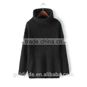 Fashion High Quality Long Sleeve Turtleneck Brown Pullover Sweaters for Women thumbnail-6