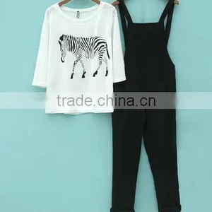 Han Edition Pregnant Women Suit Fashion Loose Big Yards Pregnant Women Suspenders/ Trousers With Braces thumbnail-1