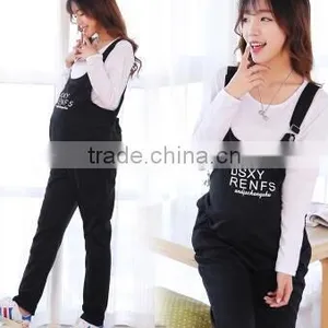 Maternity Spring Spring Fashion Big Yards Pregnant Women Trousers/zipper Suspenders/denim Wear Suspenders thumbnail-3