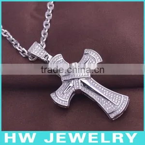 HWMCP1317 Micro Pave Setting Cross Pendant Jewelry thumbnail-1