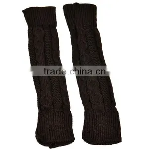Women Arm Warmer Knitting Wool Fingerless Long Gloves Leisure Korean Glove 7869 thumbnail-3