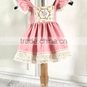 Little Girls Easter Bunny Holiday Dress Rabbit Flutter Sleeve Lace Pink Dress thumbnail-1