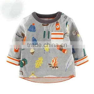 2016 New Arrival Baby Clothes Baby T-Shirt Princenss Girl Short- Shirt Hot Baby Girls Clothes Leaves Printe thumbnail-1