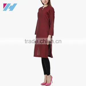 Ladies Fashion Clothing Apparel Cotton Kurta Neck Designs thumbnail-2