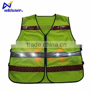 Construction Worker Waistcoat Safety Reflective Running Vest With Led thumbnail-4
