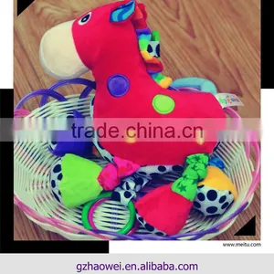 Red Horse Pulling Musical Plush Toys Baby Educational Plush Toys for Kids thumbnail-1