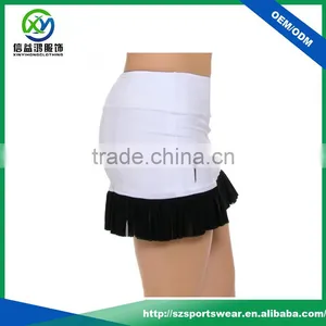 Top Sale White Color With Blank Pleated Buttom Sexy Girl Mini Skort With Zip Pockets thumbnail-2