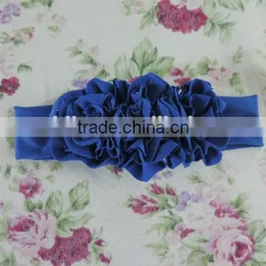 Lovely Baby Girls Hair Accessories Three Flower Elastic Headband Many Solid Colors Choice thumbnail-6