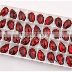 Red Teardrop Sew on Crystal Stones,sew on Crystal Strass,sew on Rhinestones thumbnail-4