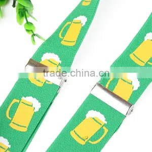 Women's/Men's Adjustable Clip-on Unisex 3.5cm Suspenders Green Yellow Deutsch Wein Und Bier-Festivals 2016 thumbnail-6