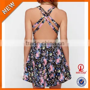 Latest Fashion Dresses /sexy V Neck Lady Summer Dresses thumbnail-2