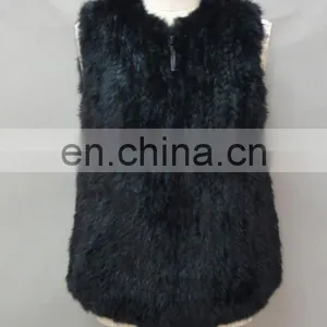 Ladies Hand-knitted Long-Haired Rabbit Fur Gilet NEW HOT STYLE (Style: # B155) thumbnail-1