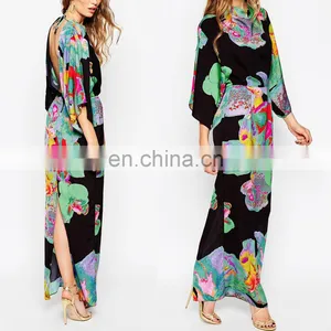 Top Sell High Quality Floral Printed Kaftan Dress thumbnail-1