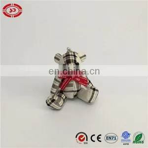 Tiny Grid Fabric Sitting Knotted Lovely Decoration Keychain Toy thumbnail-1
