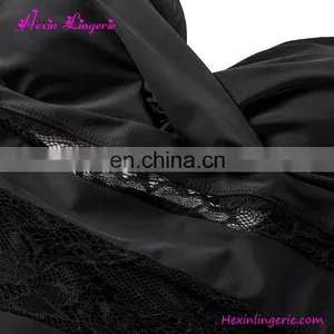 2017 Summer Solid Color Black Backless Plus Size Swimsuit High Waist Bikini thumbnail-5