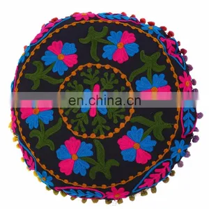 Indian Cushion Cover Suzani Pillows Vintage Decorative Home Decor Boho Folokar thumbnail-1