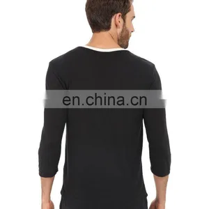 High Quality Bulk White O-neck Button Blank Black T-shirts Half Sleeve Mens Slim Fitted Plain no Brand T-shirt thumbnail-2
