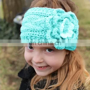 Winter New Fashion Knitted Camellia Twist Braided Baby Warm Hairband Children Kids Hair Accessories thumbnail-1