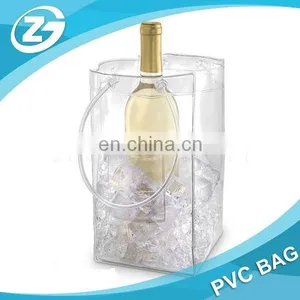 Custom Logo Printed Promotion Reusable Antifreezing Eco Material Clear Plastic Bag PVC Water Resistant Bag Wine Bag thumbnail-3
