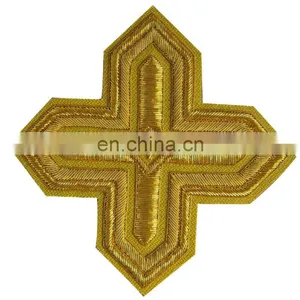 Church Hand Embroidery Cross Bullion Wire Badges thumbnail-1