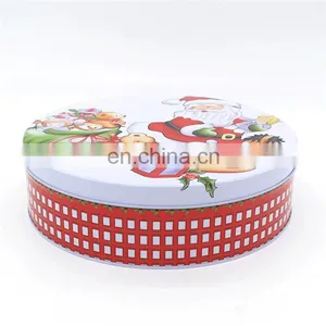 Santa Claus Designed Christmas Tins With Round Tin Box Shape thumbnail-2