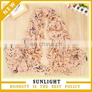 Ladies New Printed Silk Chiffon Scarf Wholesale thumbnail-1