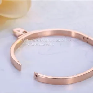 Gold Rose Gold Silver Vacuum PVD Plating 316L Stainless Steel Bracelets Bangles For Men Womens thumbnail-1