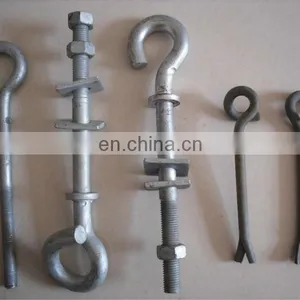 Galvanized Steel Insulator Hook Eye Bolt With Washer thumbnail-1