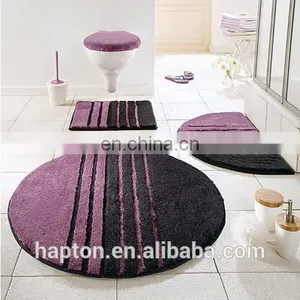 100% Micropolyester Abstract Art Colorful Jacquard Bathroom 5 Piece Set Tufted Anti-slipping Latex Back Floor Bathroom Mat Rug thumbnail-6