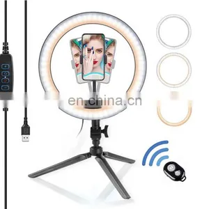 10 Inch 26 cm Dimmable LED Desktop Live Broadcast Makeup Photographic Selfie Led Ring Light thumbnail-1