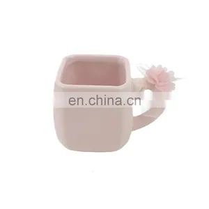 Custom Pink Square Swan Shaped Animal Ceramic Coffee Mug thumbnail-1