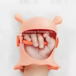 Baby Teether Silicone Soft Teethers For Babies Wear on Hand Mushroom Soothing Teether Mitten Hand thumbnail-1
