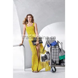 Fashion Chiffon Printed Dress Catwalk Prom Dress Lady Dress thumbnail-1