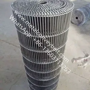 Flat Flex Wire Mesh Conveyor Belt Metal Conveyor Belt Food Mesh Belt thumbnail-1