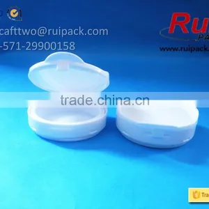 Plastic Single Layer Cosmetic Compact Powder Case, White Round Pressed Powder Case thumbnail-4