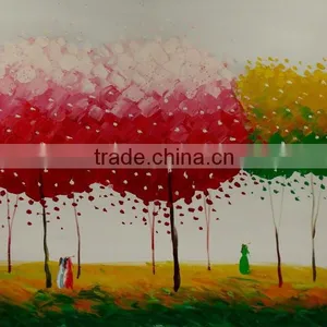 Red Dandelion Oil Painting High Quality Beautiful Decorative Abstract Wall Art On Canvas thumbnail-1
