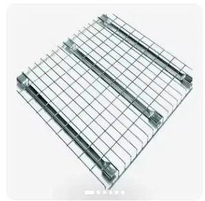 Hot Dip Steel Storage Warehouse Galvanized Metal Waterfall Wire Pallet Rack Welded Mesh Flared Decking Railing Pallet For Sale thumbnail-1