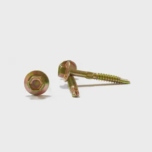 Stainless Steel 410 Self Drilling Screws Yellow Zinc Hex Head for Steel Framing Full Sizes Available thumbnail-3