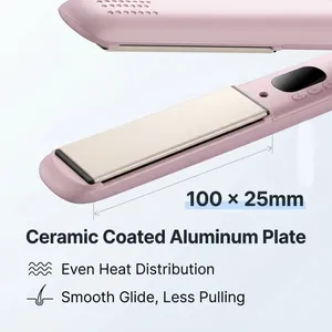 Ceramic Tourmaline Coating Ionic Hair Straightener Flat Iron, 5 Temp Settings 150-230°C, PTC Fast Heating, 3D Floating Plates thumbnail-4