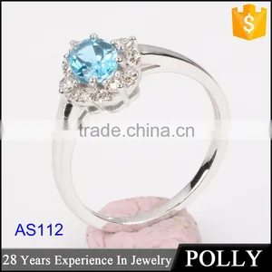 Luxury 18k Women Engagement Wedding Natural Blue Sapphire Rings thumbnail-1