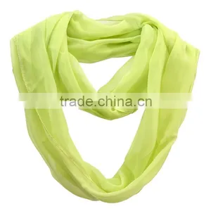 Wholesale Neon Plain Color Infinity Chiffon Circle Loop Scarf thumbnail-2