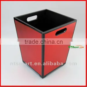Leather Covered Diamante Waste Bin With Storage Set Boxes or Statonary for Hotel or Office thumbnail-1